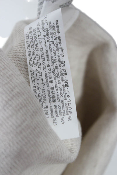 Zara Unisex Pullover Sweater Beige Crew Neck Button Long Sleeve Size M