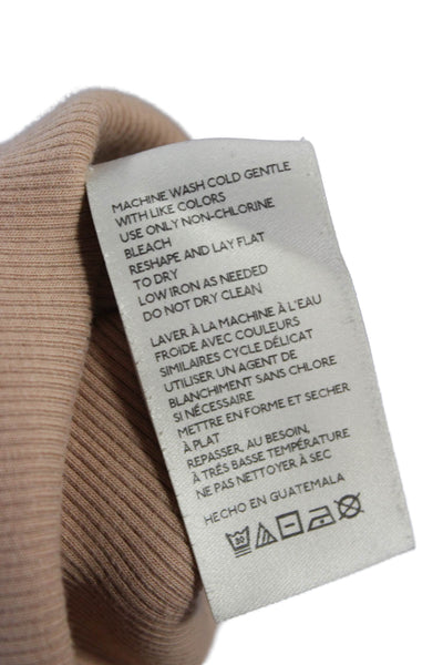 Maeve Anthropologie Womens Basic Cropped Tank Tan Crewneck Size M