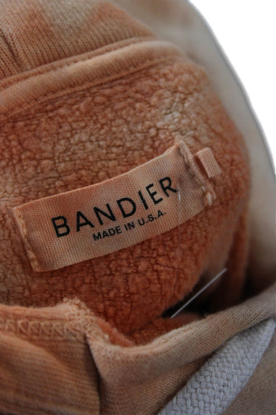 Bandier Unisex Pullover Hoodie Orange Graphic Drawstring Size XS