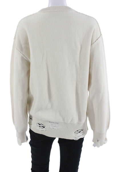 Domrebel Unisex Pullover Sweater White Crewneck Cartoon Graphic Size XS