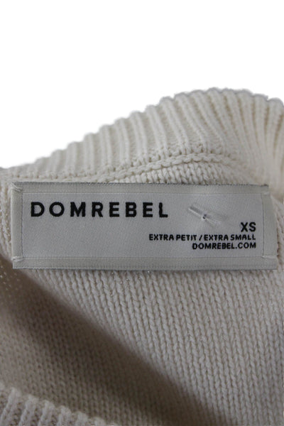 Domrebel Unisex Pullover Sweater White Crewneck Cartoon Graphic Size XS