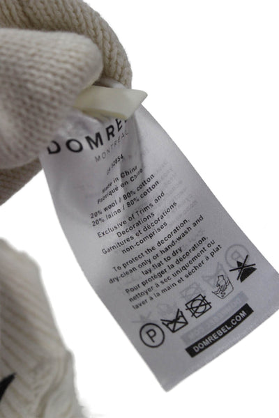 Domrebel Unisex Pullover Sweater White Crewneck Cartoon Graphic Size XS