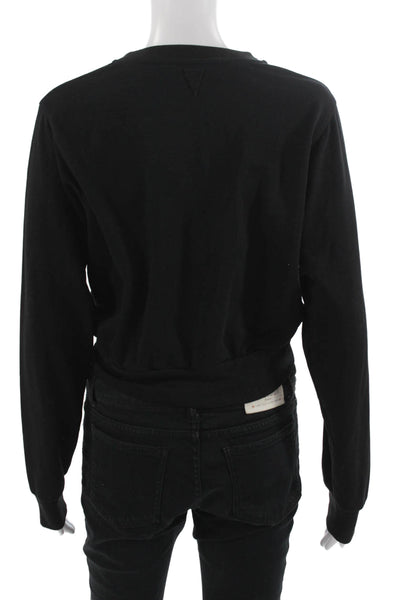 No Ka Oi Womens Pullover Sweatshirt Black Skull Cotton Size 00