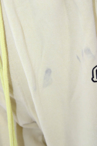 Maybe Crazy Womens Drawstring Graphic Print Jogger Sweatpants Yellow Size XS