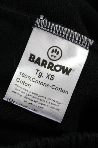 Barrow Womens Cotton Graphic Print Drawstring Jogger Sweatpants Black Size XS