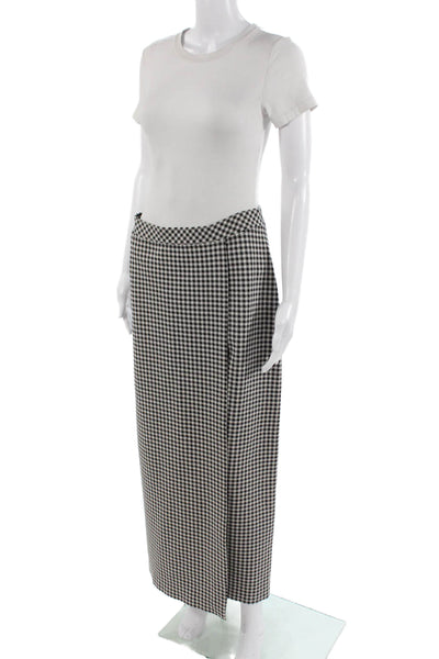 Rosetta Getty Womens Black Checked Viscose Pencil Midi Skirt Size M
