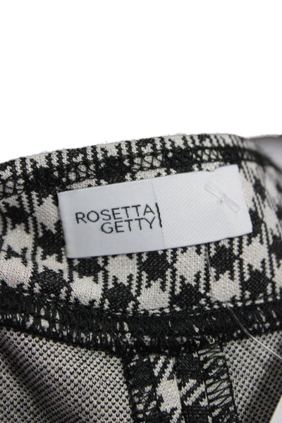 Rosetta Getty Womens Black Checked Viscose Pencil Midi Skirt Size M