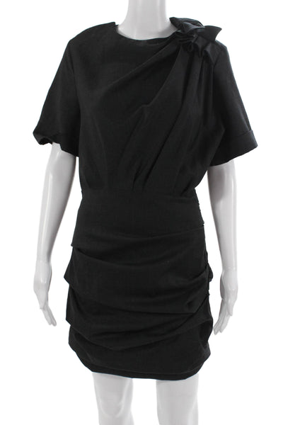 Isabel Marant Etoile Women Sheath Mini Dress Black Wool Size 38