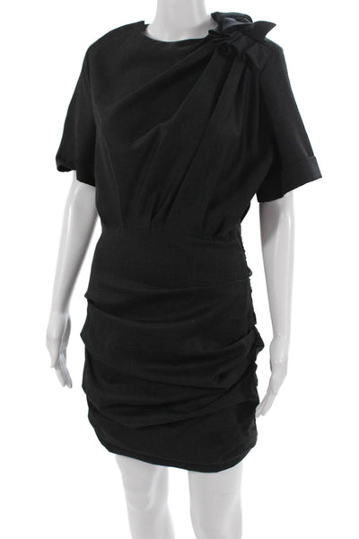 Isabel Marant Etoile Women Sheath Mini Dress Black Wool Size 38