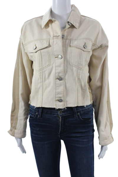 Blue Revival Women Beige Button Long Sleeve Polyester 90s Jacket Size S