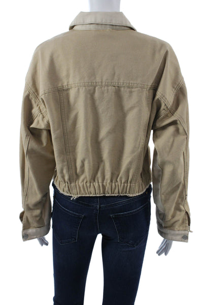 Blue Revival Women Beige Button Long Sleeve Polyester 90s Jacket Size S