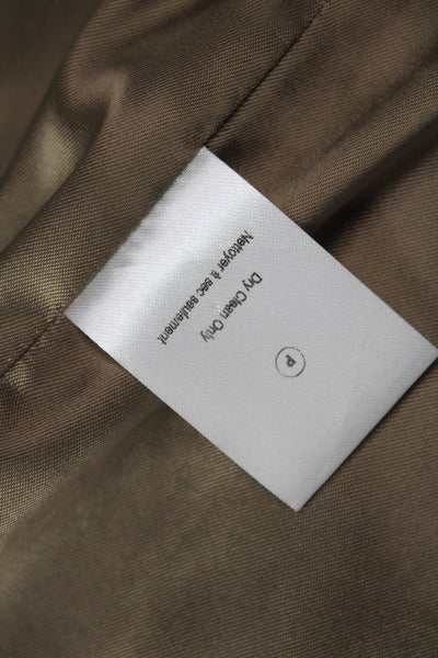 Heartloom Women Brown Striped V-Neck Petite Sheepskin Jacket Size XS