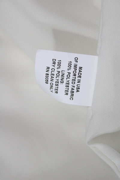 Drew Womens Blazer White Collared Button Long Sleeve Polyester Size S