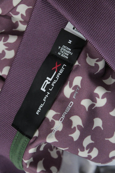 RLX Ralph Lauren Womens Purple Collared Button Polo Short Sleeve Size M