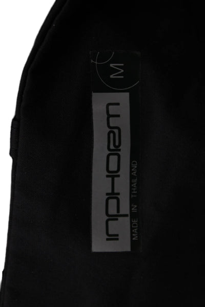 InPhorm Unisex Black Classic Shorts Button Closure Nylon Spandex Size M
