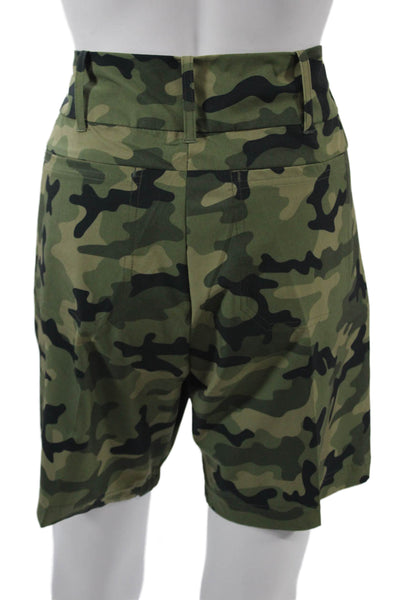 InPhorm Mens Bermuda Shorts Green Camo Army Button Size M