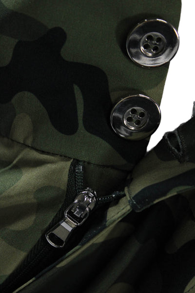 InPhorm Mens Bermuda Shorts Green Camo Army Button Size M