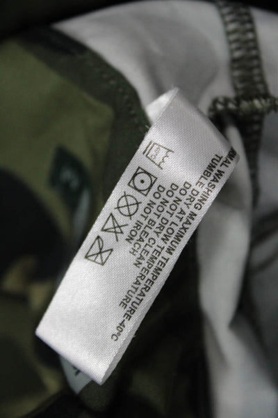 InPhorm Mens Bermuda Shorts Green Camo Army Button Size M