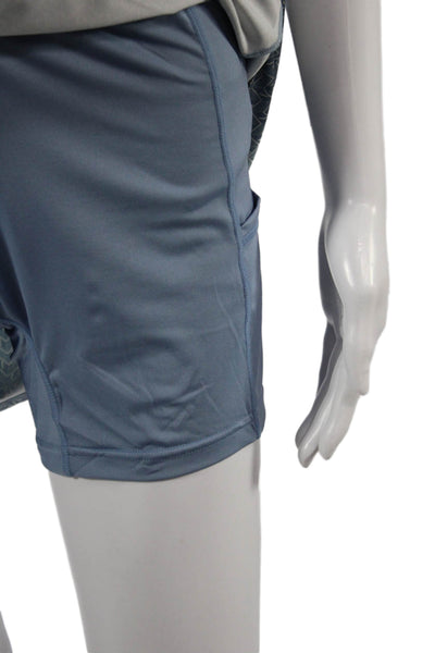 RLX Ralph Lauren Women Pleated Skort Herringbone Blue Nylon Blend Short Size M
