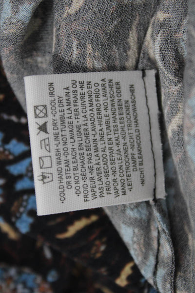 BOTEH Women Black Floral Bohemian Lenzing Viscose Long Pants Size 3