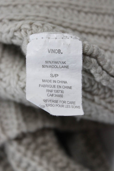 Vince Unisex Beige Pullover Sweater 50% Yak 50% Wool Crew Neck Size S