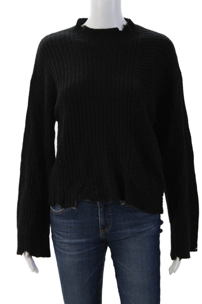 The Range Unisex Black Wool Mock Neck Pullover Long Sleeve Grunge Size M