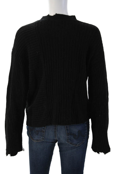The Range Unisex Black Wool Mock Neck Pullover Long Sleeve Grunge Size M