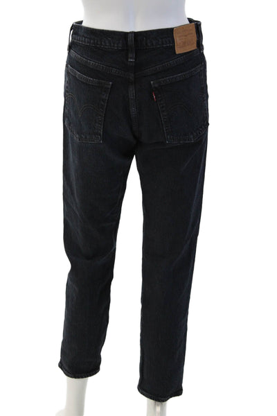 Levi's Unisex Black Cropped Straight Ankle High Rise Jeans Size 26