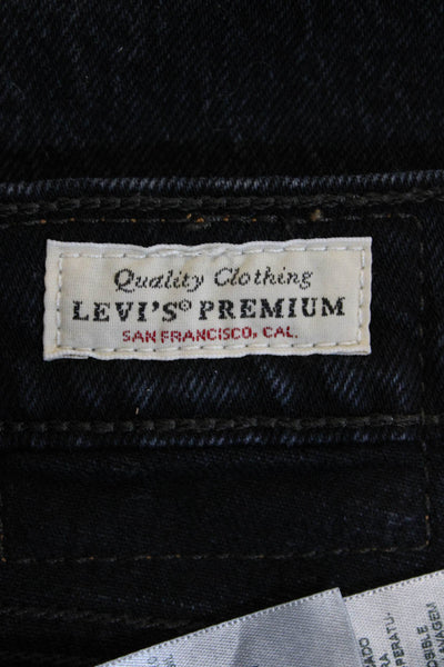 Levi's Unisex Black Cropped Straight Ankle High Rise Jeans Size 26