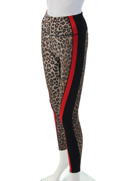 Bandier Womens Ankle Jeggings Beige Animal Print Size XS