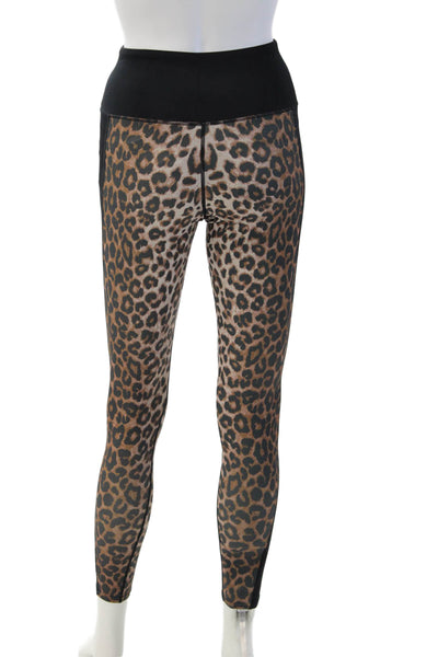 Bandier Womens Ankle Jeggings Beige Animal Print Size XS
