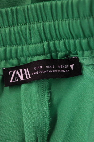 Zara Unisex Sweat Shorts Green Drawstring Beach Size S