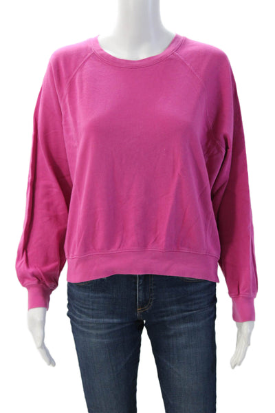 J Crew Womens Pullover Sweatshirt Pink 100% Cotton Crewneck Long Sleeve Size S