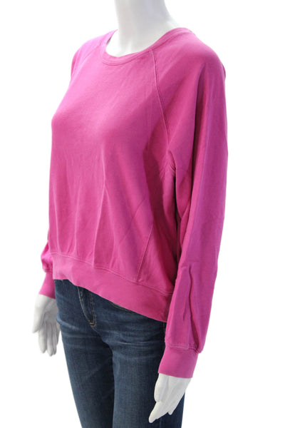J Crew Womens Pullover Sweatshirt Pink 100% Cotton Crewneck Long Sleeve Size S