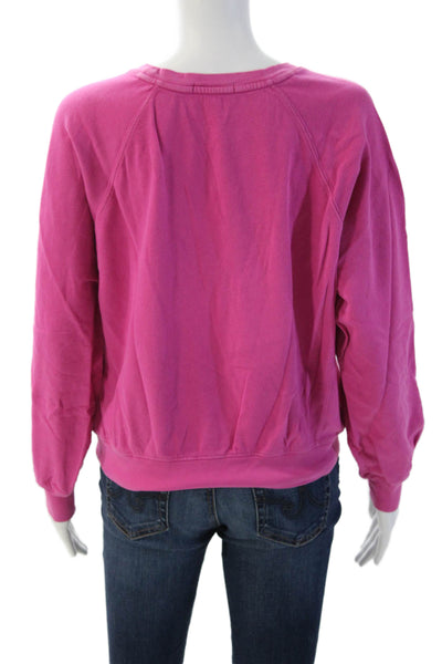 J Crew Womens Pullover Sweatshirt Pink 100% Cotton Crewneck Long Sleeve Size S
