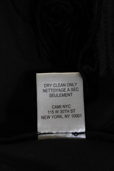 Cami NYC Women Black Viscose Bohemian Blouse Short Sleeve Button Size S