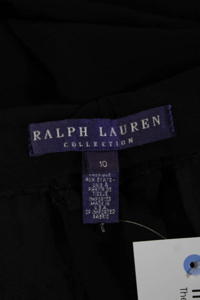 Ralph Lauren Collection Womens Dress Pants Black Wool Button Size 10