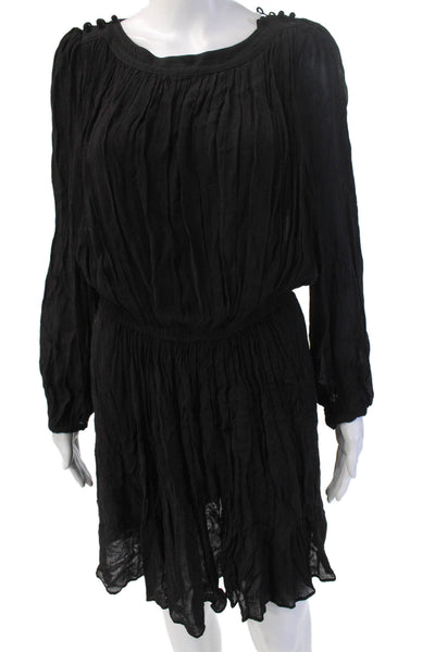 Isabel Marant Etoile Womens Blouson Dress Black Viscose Long Sleeve Size 38