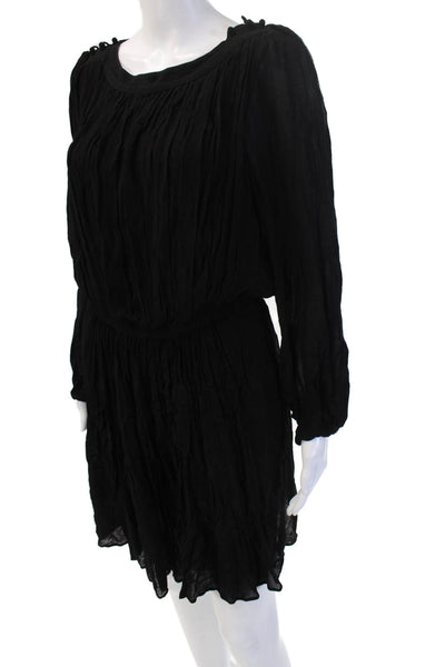 Isabel Marant Etoile Womens Blouson Dress Black Viscose Long Sleeve Size 38