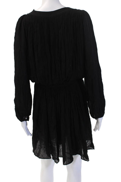 Isabel Marant Etoile Womens Blouson Dress Black Viscose Long Sleeve Size 38
