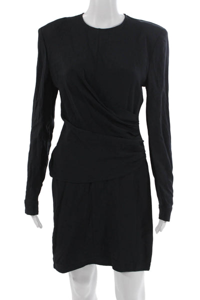 Stella McCartney Womens Sheath Mini Dress Black Long Sleeve Size 42