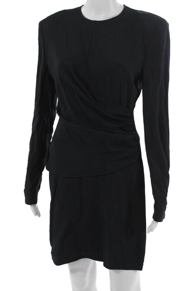 Stella McCartney Womens Sheath Mini Dress Black Long Sleeve Size 42