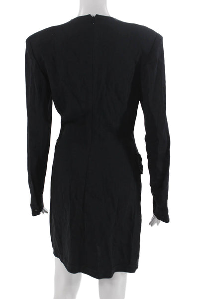 Stella McCartney Womens Sheath Mini Dress Black Long Sleeve Size 42