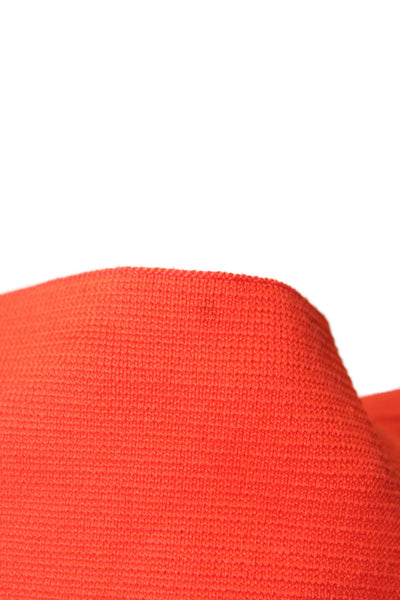 ALC Women Cropped Sleeveless Tank Red Square Neck Button Rayon Blend Size M