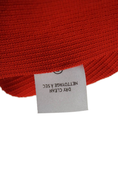 ALC Women Cropped Sleeveless Tank Red Square Neck Button Rayon Blend Size M