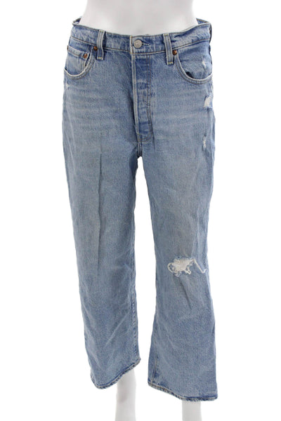 Levi's Men Cropped Straight Light Blue Mid Rise Jeans Size 29