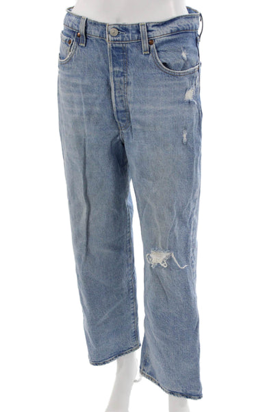 Levi's Men Cropped Straight Light Blue Mid Rise Jeans Size 29