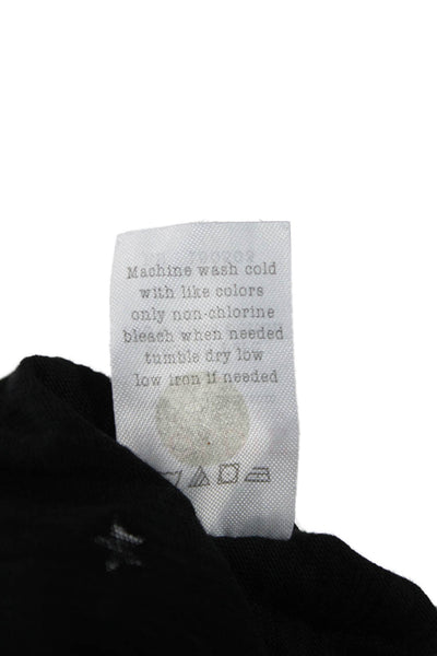 Goldie Womens Black Pima Cotton Round Neck Short Sleeve Tee Stars Size L