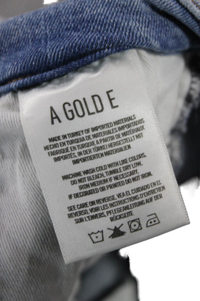 Agolde Womens Ankle Cropped Skinny Jeans Light Blue High Rise Size 26