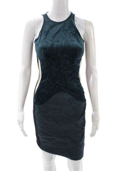 Stella McCartney Womens Bodycon Sheath Dress Dark Blue Sleeveless Size 38